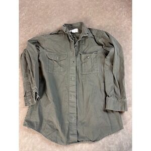 C.C. Filson Co  Womens USA Made Cotton Long Sleeve Green Button Up Shirt 12